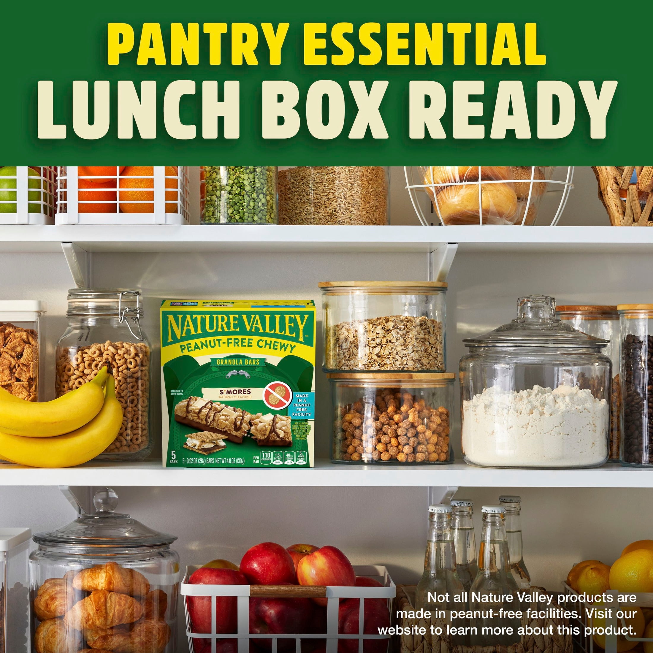 (12 pack) Nature Valley Peanut-Free Chewy Granola Bars, S'mores, 5 Bars, 4.6 oz