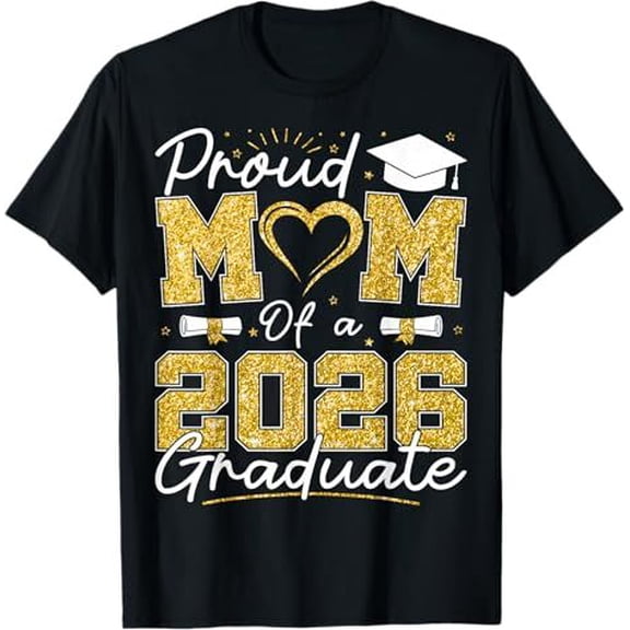 Brythos 2026 Graduate Proud Mom T-Shirt Senior 2026 Grad Family