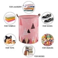 thumbnail image 4 of Large Hamper - Large Sized Storage Baskets with Handle, Collapsible & Convenient Home Organizer Containers for Kids Toys, Baby Clothing, Round - Color Triangle, 4 of 7