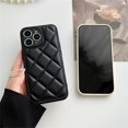 thumbnail image 4 of Fashion 3D Diamond Lattice Leather Texture Down Jacket Case For iPhone 15 14 13 12 11 Pro Max Plus Solid Color Shockproof Cover, 4 of 6