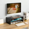 thumbnail image 2 of Wooden Monitor Stand Riser Laptop Stand for Desk Monitor Riser for TV/Printer/Keyboard Computer Stand with Storage Home Office Desk Shelf Organization, 2 of 7
