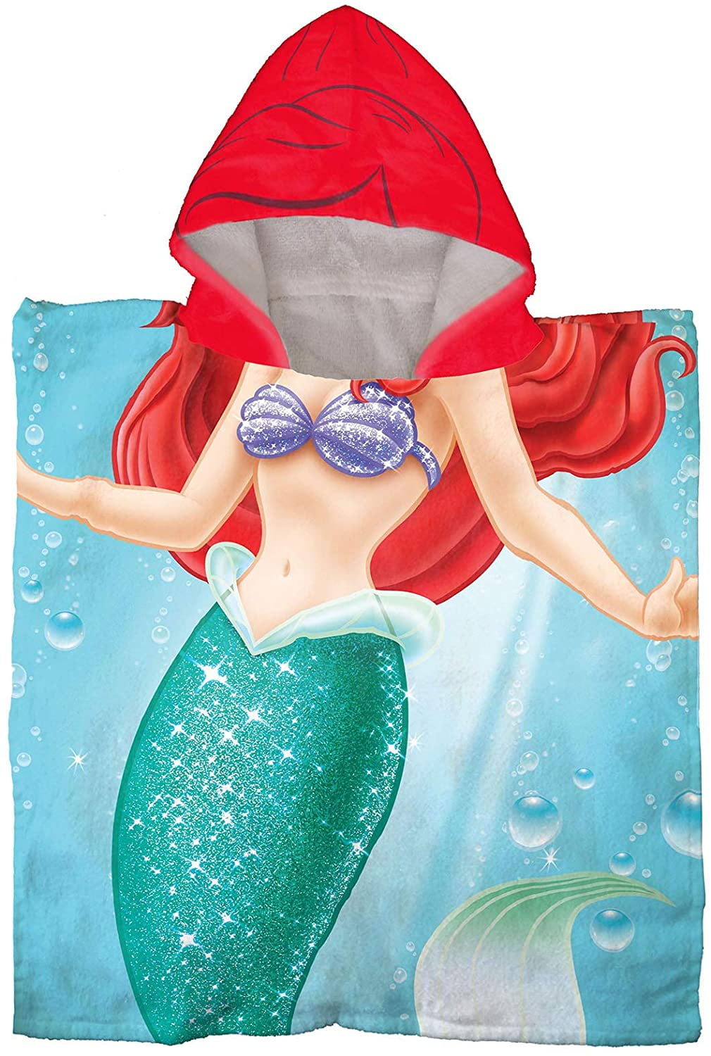Franco Mermaid Hooded Beach Bath Poncho Towel Jay Franco & Sons NWT *V 
