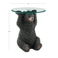 thumbnail image 7 of Linon Barney Bear Resin Accent Table Glass Top with Beveled Edge in Dark Brown, 7 of 7