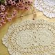 thumbnail image 2 of Abastado Phantomon Lace Doilies Manteles Individuales de Ganchillo Hechos a Mano Tapetes de algodón Tela de Encaje, Forma Ovalada, 10 x 14 Pulgadas (Beige), 2 of 5