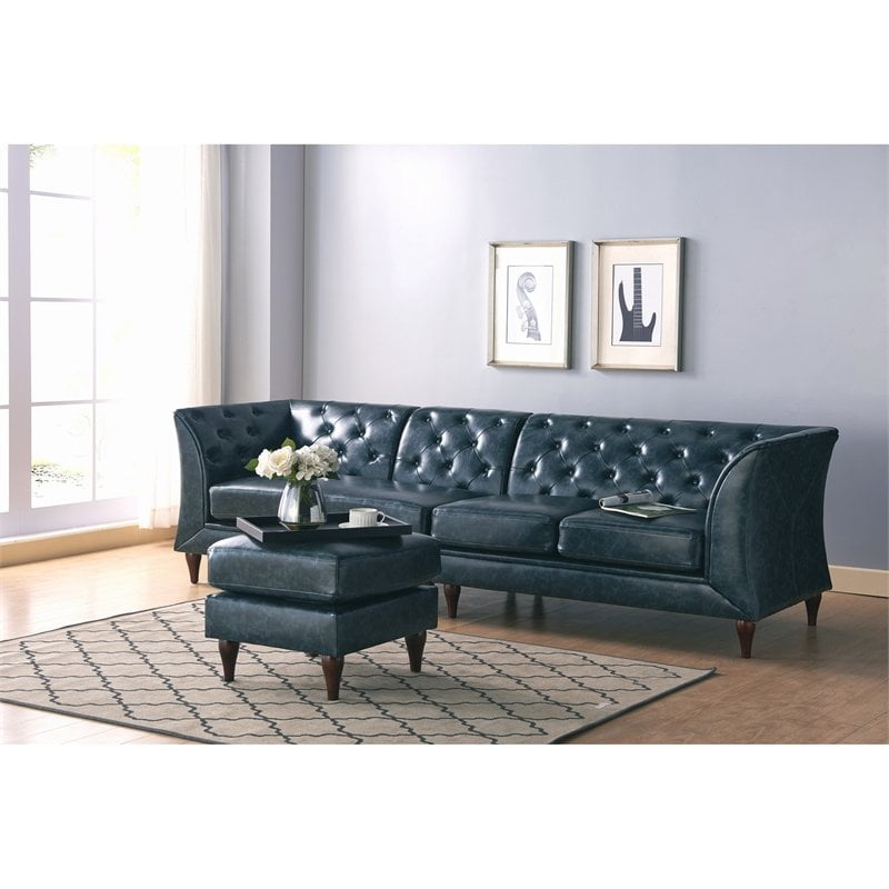 Furniture Of America Trielle Faux, Modular Sectional Sofa Faux Leather