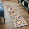 thumbnail image 4 of Boho Pink Flowers 2'x6' Runner Rug, Colorful Floral Spring Vintage Botanical Washable Non-Slip Area Rugs for Hallway Kitchen Floor Bedroom Entryway, Laundry Carpet Decoration Indoor Mat, 4 of 9