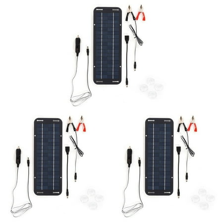 3X 12V 30W Portable Solar Panel Car Boat Power Battery Charger Maintainer for Motorcycle Tractor RV