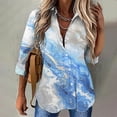 thumbnail image 3 of Chemise Boutonnée pour Femmes à Col, Manches Longues, Blouse Tendance à Imprimé Floral, Décontractée et Ample, Tunique d'Automne pour Sorties, 3 of 5