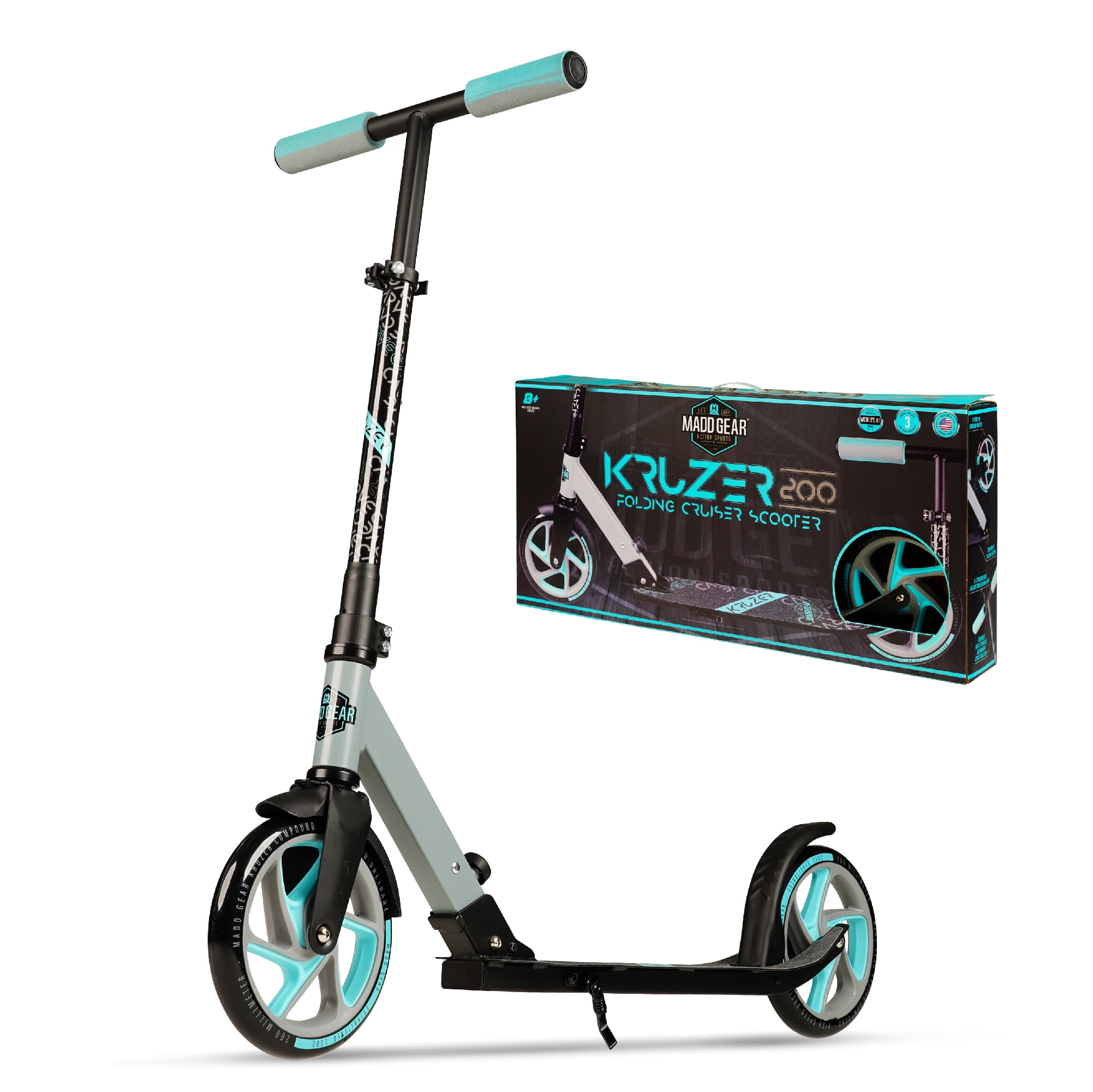 Madd Gear Kruzer 200mm Teal/Black Suits Ages 5+ Max Rider Weight