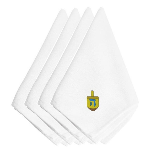 Hanukkah Dreidel Embroidered Napkins Set of 4