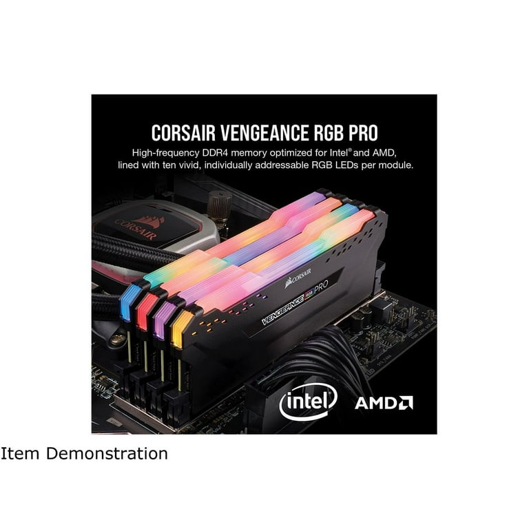 Cita amanecer Diariamente Corsair Vengeance RGB PRO 16GB (2x8GB) DDR4 3200MHz C16 LED Desktop Memory  - Black - Walmart.com