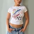 thumbnail image 2 of DHFJKG Crop Tops For Women Graphic Tee Ocean Animals Printed Crewneck Sexy Slim Fit T Shirt Summer Casual Going Out Versatile Top, 2 of 4