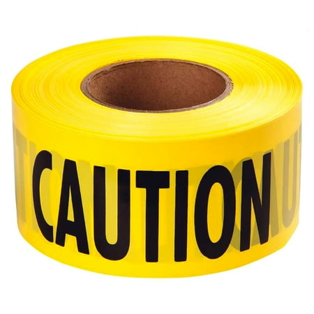 Empire Caution Barricade Tape, "Caution" Text, 3" x 1000ft, Yellow/Black -EML771001