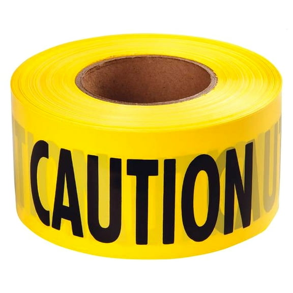 Empire Caution Barricade Tape, "Caution" Text, 3" x 1000ft, Yellow/Black -EML771001