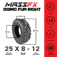 thumbnail image 2 of MASSFX 25x8-12 Front Off-Road Tire for All-Terrain (ATV), Utility Task (UTV), & Side-by Side (SXS) Vehicles 25/8-12 (2 Pack), 2 of 9