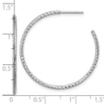 thumbnail image 2 of 1.50mm 925 Sterling Silver Rhodium Plated Sparkle-Cut Hollow Tube Post Hoop Earrings 33x33.3mm Wide 1.5mm Thick Hoop Ear, 2 of 2
