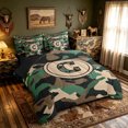 thumbnail image 2 of meiyoeat Camo Letter C Full Size Bedding Sets for Men Boys, Farmhouse Camouflage Full Size Bed in a Bag, Green, Black Reversible, 7pcs, 2 of 6