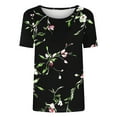 thumbnail image 5 of cocolona Womens Summer Short Sleeve Tops Fashion Floral Print Crew Neck T-shirts Casual Loose Blouses S-3XL, 5 of 6