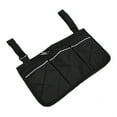 thumbnail image 2 of Bolsa para silla de ruedas con bolsillos, gran capacidad, para colgar, organizador de almacenamiento, reposabrazos, práctica bolsa negra, 2 of 14