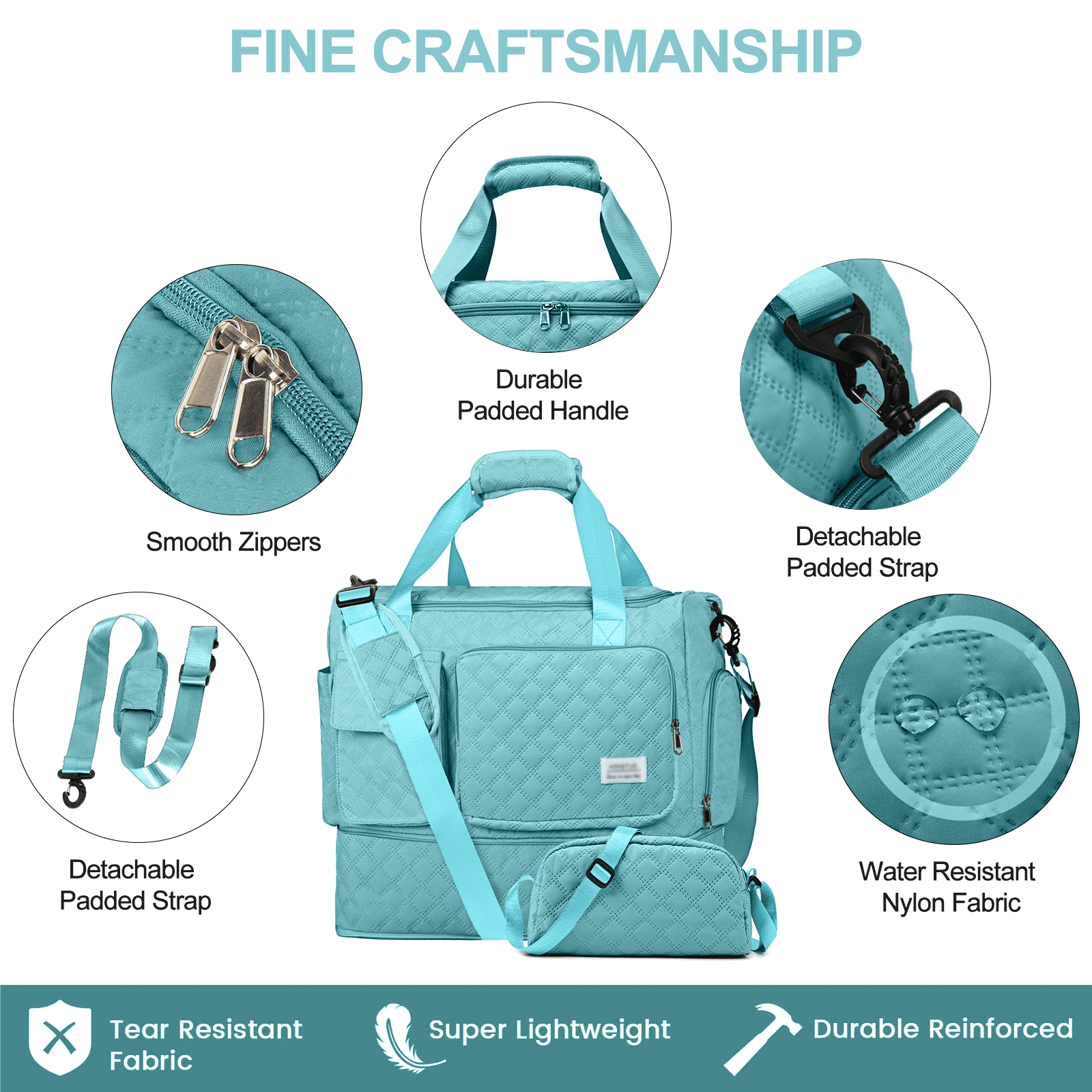 Gynky Travel Duffle Bag Weekender Bags for Women with Shoe Compartment Carry on Overnight Bag with Toiletry Bag Hospital Bag for Labor and Delivery Weekender Overnight Bag for Trave Sport Hospital