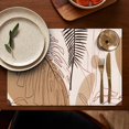 thumbnail image 5 of Brown Boho Plant Pattern Summer Placemats Table Placemats Set Of 4-Linen Kitchen Washable Placemats Table Mats 11.8"x17.7" Non-Slip Heat Resistant, 5 of 6