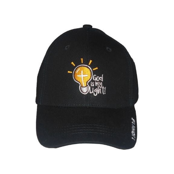 God Is My Light ..... Christian Baseball Cap Embroidered Black Color Uni-Sex Style  -- FREE USA Shipping--(CCap362b)