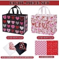 thumbnail image 5 of 2 count 12.6" Valentines  Bags With Tissue Paper and Card, Large Valentine's Day  Bags  Love Heart Valentines Bags, Valentines Goodie Bags(White, Black), 5 of 7