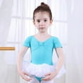 thumbnail image 2 of Toddler Girls' Leotards Short Sleeve Glitter Dance Ballet Tutu Dresses Ballerina Size 8-9T, 2 of 5