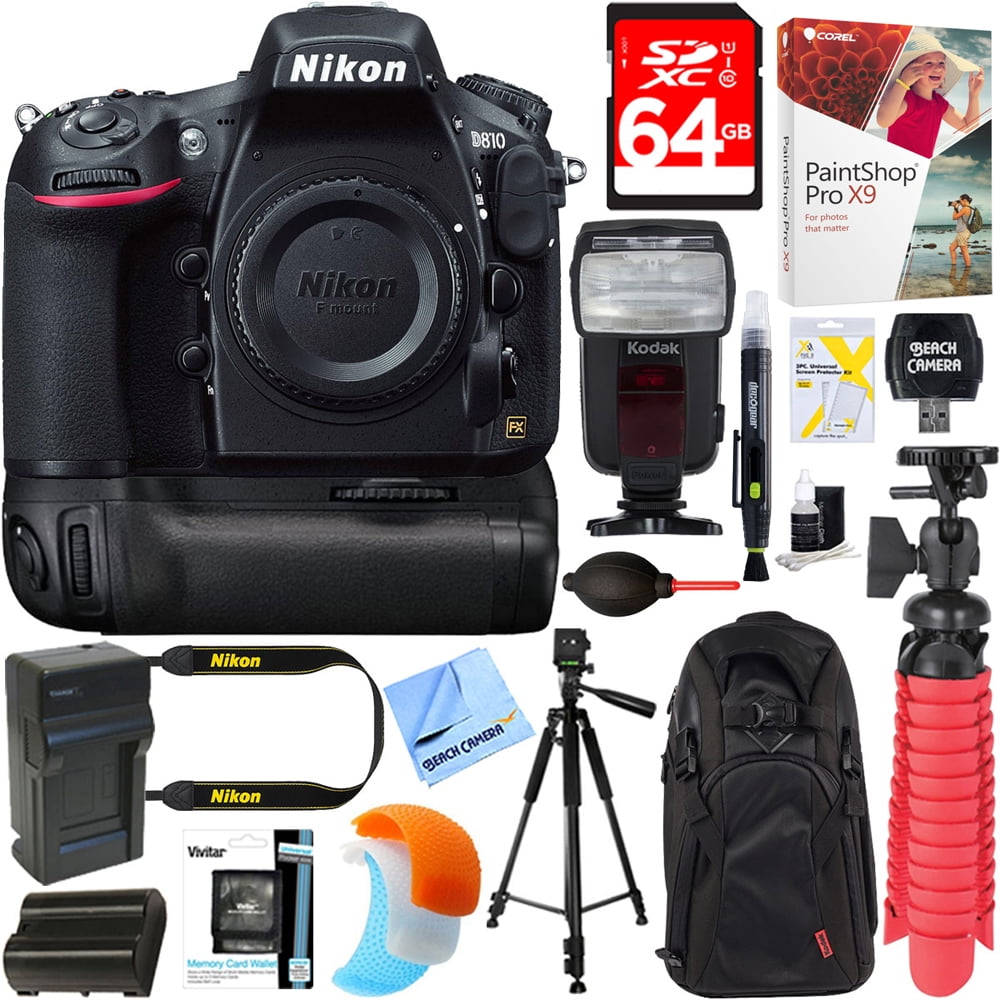 Nikon D810 36.3MP Digital SLR Camera (Body Only) + MB-D12 Multi Deluxe  Battery Power Grip Accessory Bundle