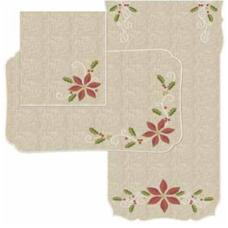 lenox french perle poinsettia embroidered design christmas lenox christmas placemats