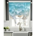 thumbnail image 5 of Coastal Summer Beach Tie Up Curtains for Window, Thermal Insulated Balloon Shade Adjustable Rod Pocket Curtains Valance Panels for Kitchen Bathroom Cafe 52 x 63 Starfish Shell Seaside, 5 of 6