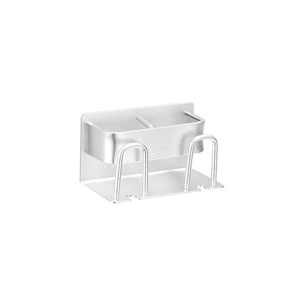 Cateissary Soporte de almacenamiento de cepillo de de aleación de aluminio Soporte de cepillo de montado en la pared Estante de cepillo de Juegos de accesorios de baño Plata Cateissary HA026941-02