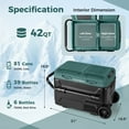 thumbnail image 3 of Costway Dual Zone 12V Car Refrigerator 42QT Portable Compressor Fridge Freezer (-4℉~68℉) Green, 3 of 10