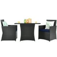 thumbnail image 6 of Topbuy 3 Piece Steel PE Rattan Sponge Tempered Glass Dining Furniture Sets Mix Brown/Navy, 6 of 9