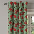 thumbnail image 3 of Ambesonne Poppy Flower Grommet Curtain, Ballerina Style Twigs, 50" x 63", Green Chestnut Brown Red, 3 of 6