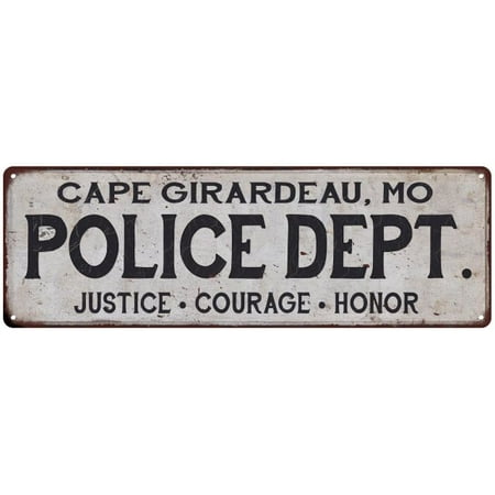 CAPE GIRARDEAU, MO POLICE DEPT. Vintage Look Metal Sign Chic Decor Retro