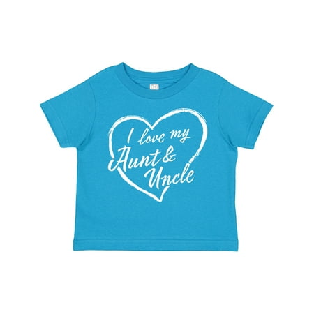 

Inktastic I Love My Aunt and Uncle in White Chalk Heart Gift Toddler Boy or Toddler Girl T-Shirt