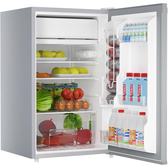 Ourlova 4.3 Cu.Ft Mini Fridge With Freezer OneDoor Refrigerator 7Level Temperature grey