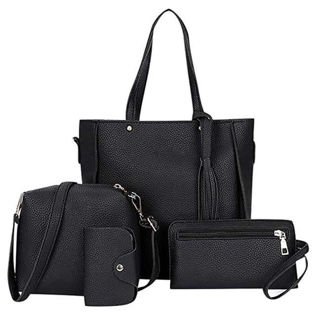 Conjunto De 4 Piezas Para Mujer, Bolso De Mano, Bolso De Hombro, Billetera Y Tarjetero, Elegante Mochila Multifuncional, Bolsos De Viaje De Gran Capacidad, Bolsos De Hombro Cateissary AP006301-03