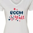 thumbnail image 4 of Inktastic 4th of July Boom Y'all with Red White and Blue Stars Women's V-Neck T-Shirt, 4 of 5