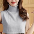 thumbnail image 4 of yunLCZ Women Shirts Women's Sleeveless Solid Color Knitted Pullover Turtle Neck Protector Collar Vest, 4 of 4
