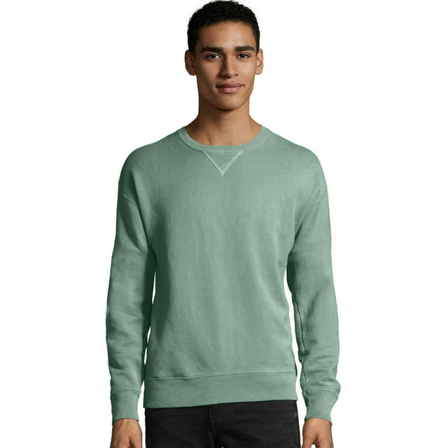 Hanes Mens Big ComfortWash Garment Dyed Fleece Sweatshirt, M, Cypress Green