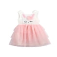 thumbnail image 1 of Robe Sans Manches en Maille de Pâques pour Bébé Filles Contraste Couleur Pailletée Bunny Robe d'Été une Pièce Multi-Couleur 4-5 Ans, 1 of 8