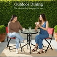 thumbnail image 4 of Best Choice Products 3-Piece Patio Bistro Dining Furniture Set w/ Glass Tabletop, Folding Chairs - Red, 4 of 10