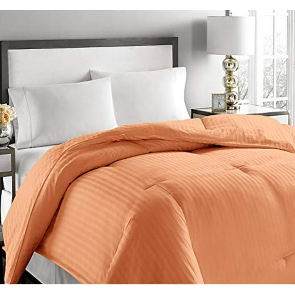 Blue Ridge Home Fashions, Inc. Microfiber Embossed Oversized Down Fiber Full-Queen in Coral Color Down/Down Down/Down Blend Comforter,