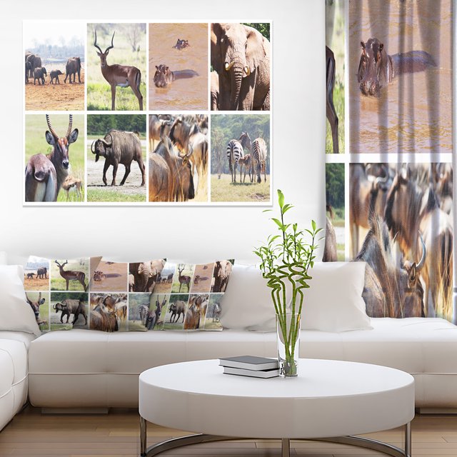 Collage Faune Africaine Riche - Peinture d'Art Animalier