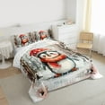thumbnail image 3 of Manfei Cartoon Penguin 2pcs Bedding Comforter Set for Kids Teens,Winter Snowflake Twin Comforter Sets,Merry Christmas Breathable Bedding Set,Breathable Home Decor,Reversible, 3 of 8