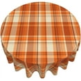 thumbnail image 2 of Fall Tablecloth 60 Inch Round Autumn Thanksgiving Plaid Table Cloth Dust-Proof Wrinkle Resistant Rustic Tablecloth for Holiday Kitchen Dining Room Party Picnic Indoor Outdoor, 2 of 5