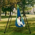 thumbnail image 3 of Sensory Swing with Stand, 350lbs, Indoor/Outdoor Kids Pod Swing, Blue, 3 of 9