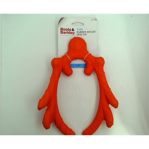 Rubber Antler Dog Toy Boots & Barkley Orange